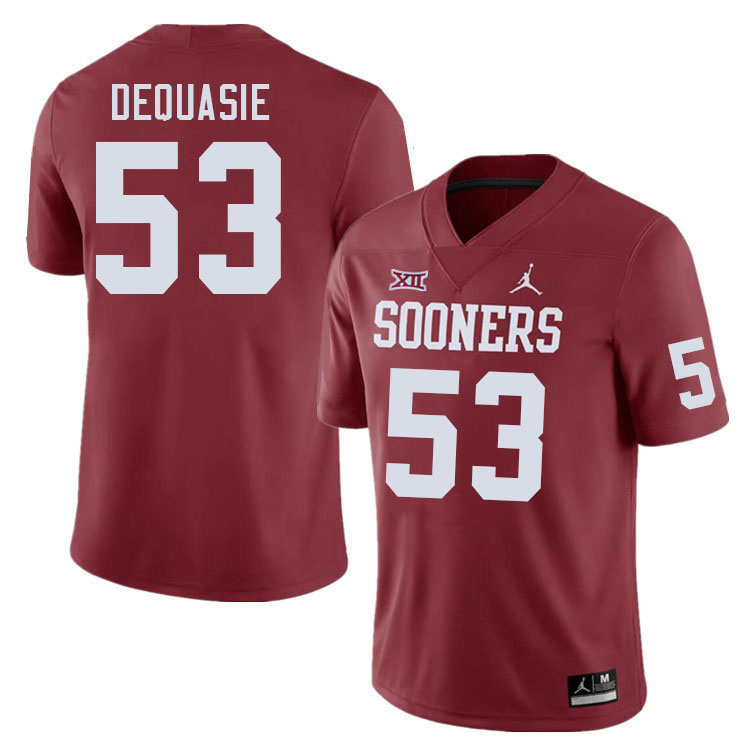 Men #53 Reed DeQuasie Oklahoma Sooners College Football Jerseys Stitched Sale-Crimson
